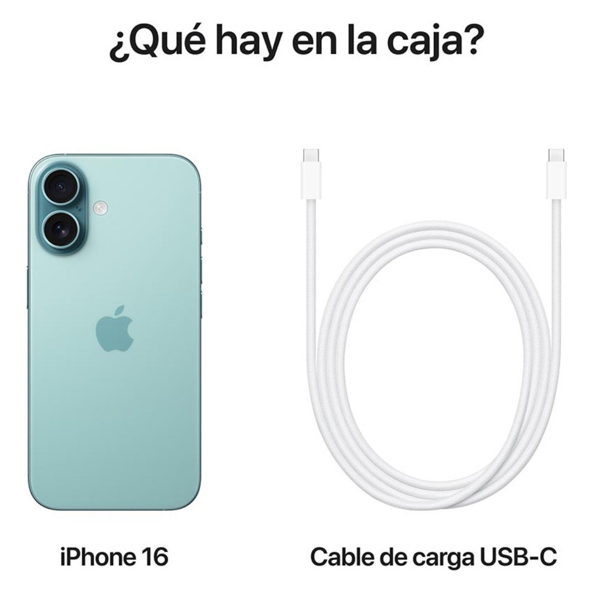 Apple iPhone 16 (128 GB) - Verde azulado - Distribuidor Autorizado