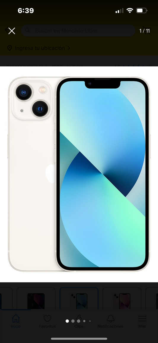 Apple iPhone 13 (128 GB) - Blanco estelar - Excelente (Reacondicionado)